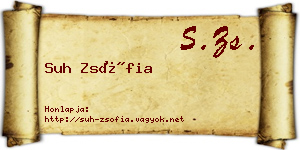 Suh Zsófia névjegykártya